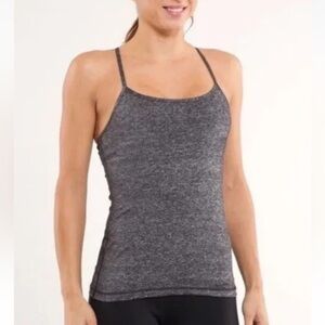 Lululemon Tank Top Power Y Yoga Leisure Running Stripe Size 10 Activewear